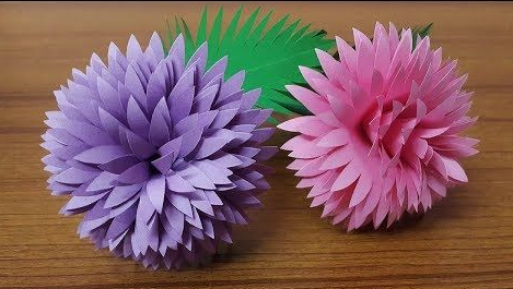 DIY paper flowers made from colorful paper for creative craft projects