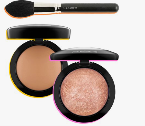 20 Types of Makeup and Their Uses: A Complete Beginner’s Guide MAC makeup brush and compacts including bronzer and highlighter for types of makeup and their uses.