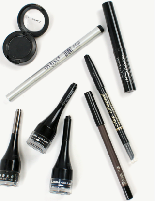 20 Types of Makeup and Their Uses: A Complete Beginner’s Guide Collection of gel, liquid, and pencil eyeliners from brands like MAC, Eyeko, Laura Geller, and Too Faced for types of makeup and their uses.