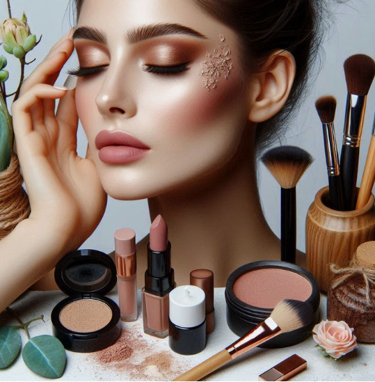 Glamorous Makeup & Beauty Products Flat Lay