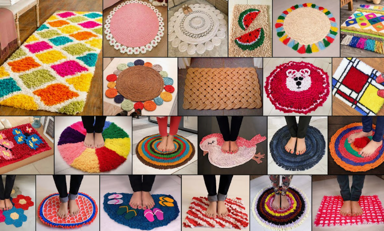 20 DIY Crafts With Old Clothes That Are Easy to Make A collection of handmade rag rugs and textile projects showcasing creative DIY crafts with old clothes to upcycle old fabrics into home decor.