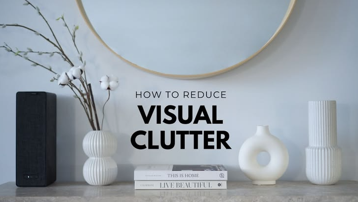 "Cozy home decor ideas for a small apartment featuring a styled console table with minimalist vases, cotton stems, stacked design books, and a round wall mirror."