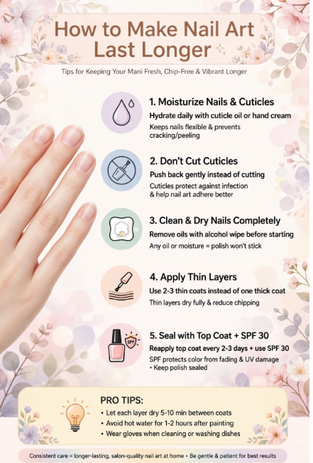 Essential tips on how to make nail art without tools last longer without chipping   