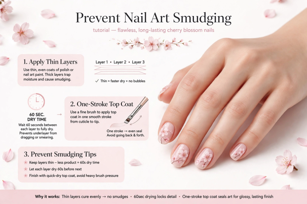 15 Nail Art Designs Using Household Items Step-by-step guide to prevent smudging nail art using household items featuring delicate cherry blossom manicure designs and drying tips.