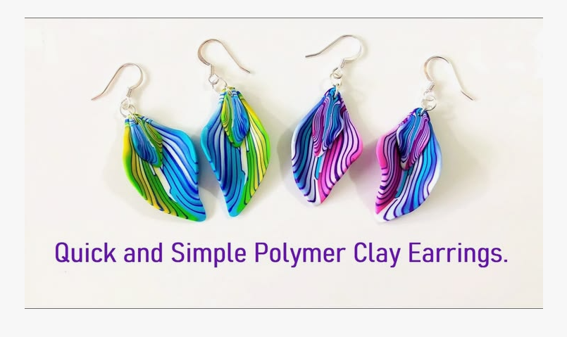 50+ Easy DIY Crafts to Sell and Make Extra Money Easy DIY crafts to sell: Two pairs of swirled polymer clay earrings with silver hooks, featuring a green-and-blue pair on the left and a pink-and-purple pair on the right, displayed above the text "Quick and Simple Polymer Clay Earrings."